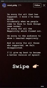 Story from Scout's Instagram account.